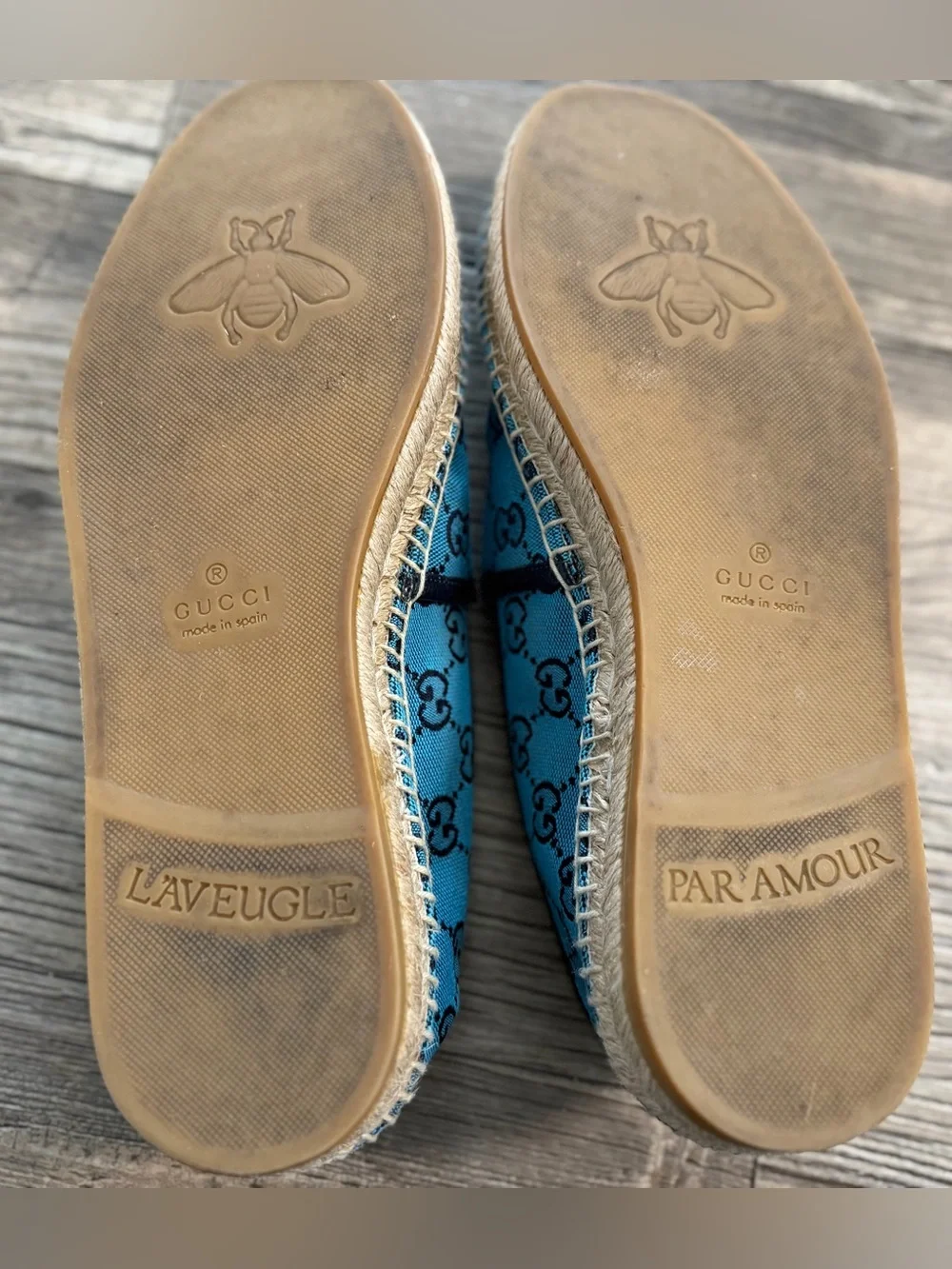 Gucci Teal Blue GG Canvas Espadrilles